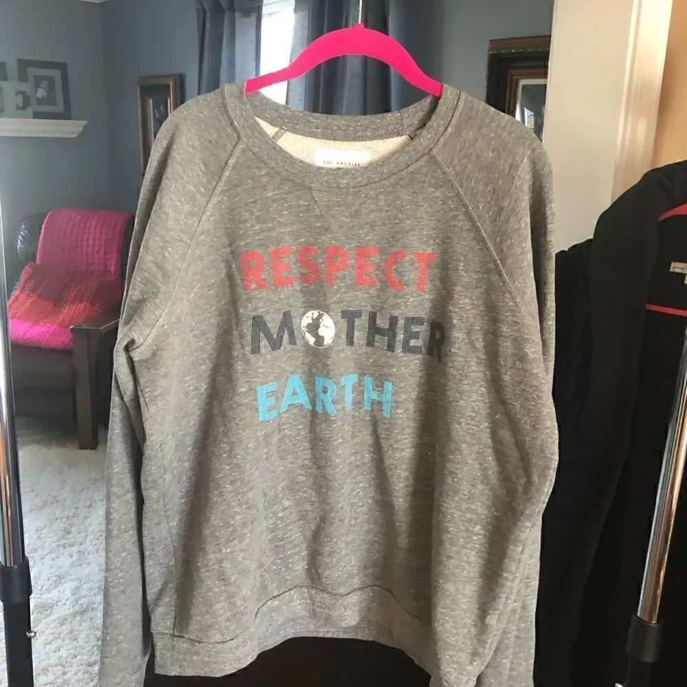 NWOT SOL ANGELES Respect Mother Earth Graphic Sweatshirt In Heather - Picture 6 of 9